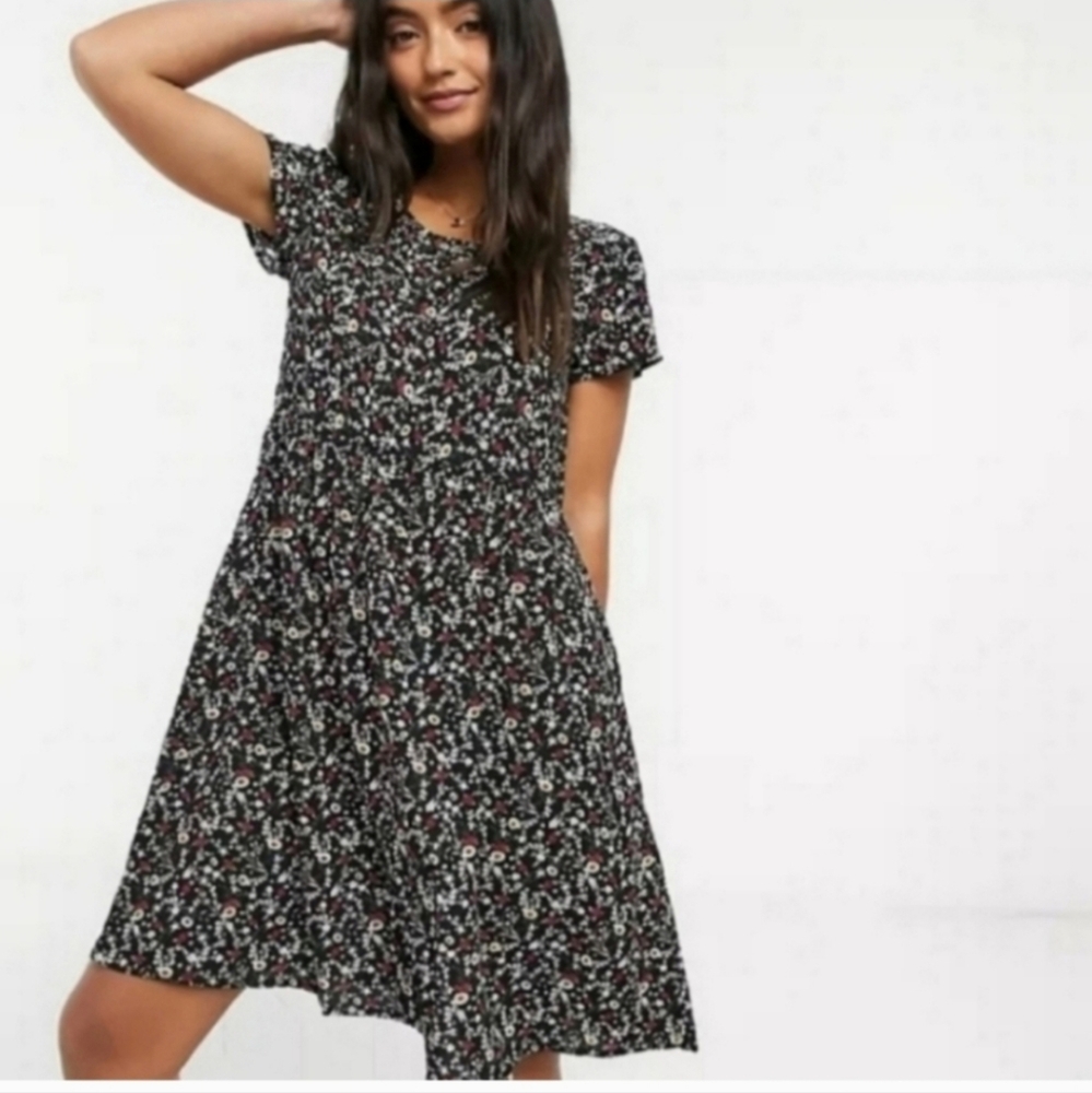 Floral print viscose dress, S